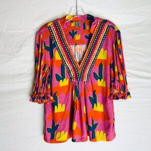 Bl^nk London Anthropologie Stephanie Top Women's Size Small Boho Blouse